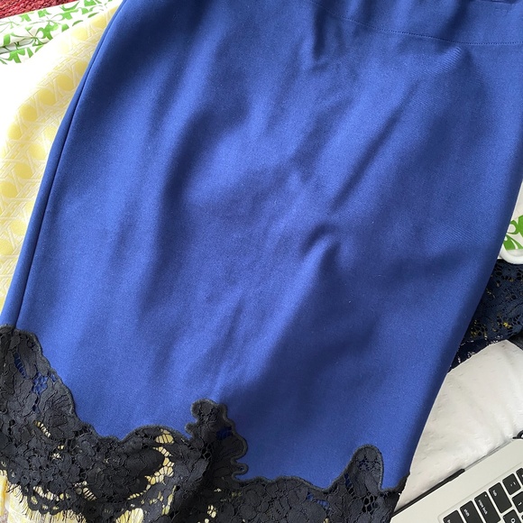 G.I.L.I. Milano Ponte Pencil Skirt with Lace Trim - Picture 8 of 8